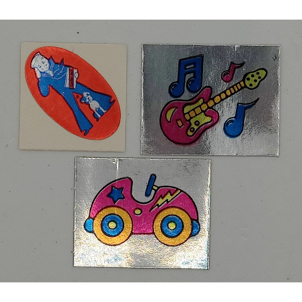 Set of 3 Cracker Jack Stickers (with Gordy!)  Vintage!
